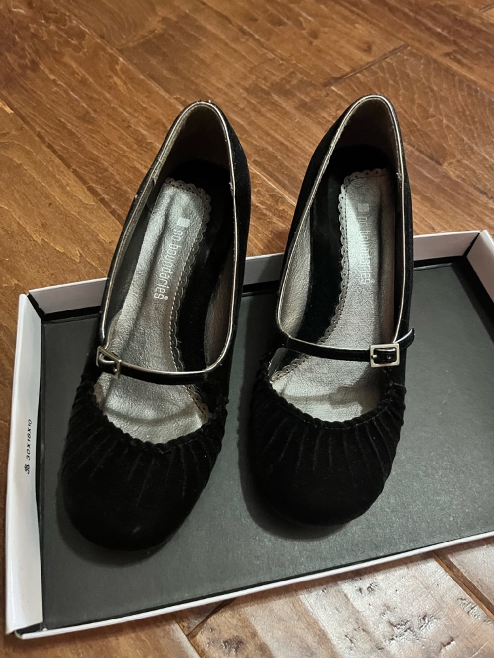 No Boundaries Black Velvet Kitten Mary Janes